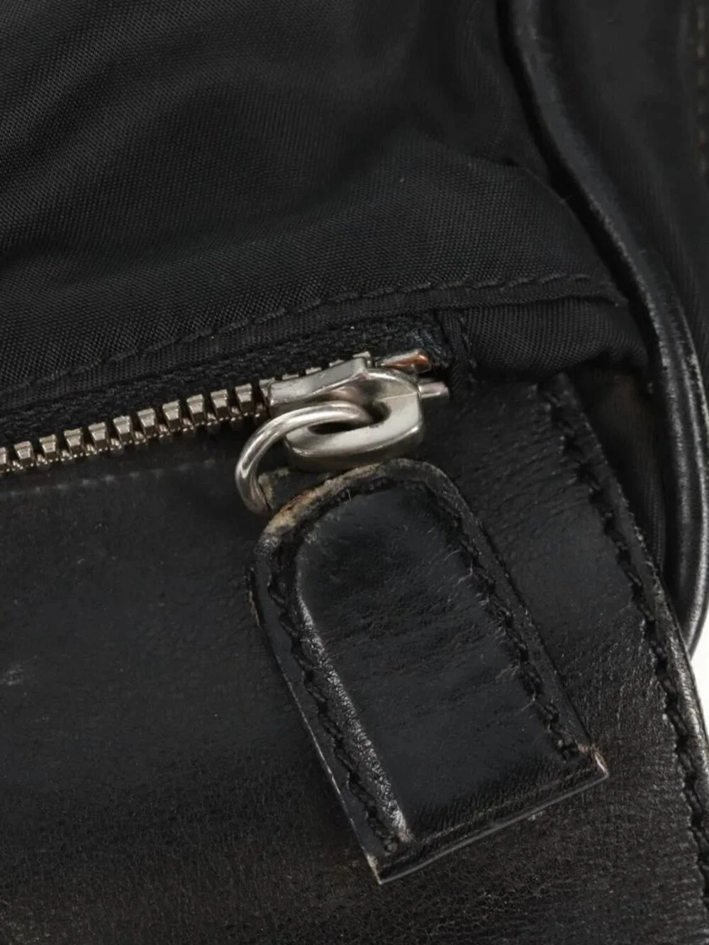 PRADA Hand Bag Nylon Leather Black Silver Auth bs32080 - Picture 16 of 16